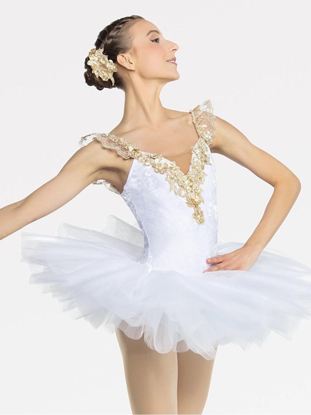 Revolution Dancewear A SECRET REVEALED White Gold Pancack TUTU Ballet Pointe XLC